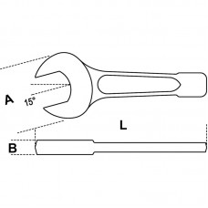 Ключ рожковый ударный короткий 34 мм