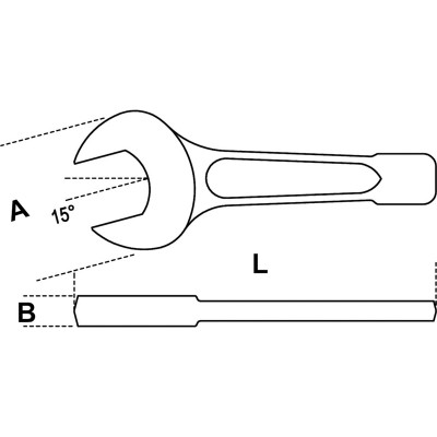 Ключ рожковый ударный короткий 34 мм